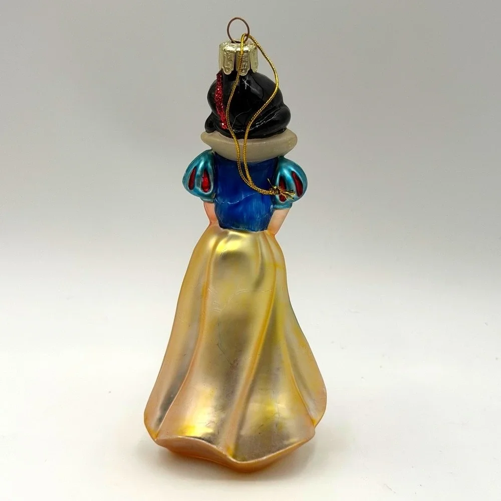 VTG Disney Snow White Glass Christmas Ornament Princess with Basket Hand Painted